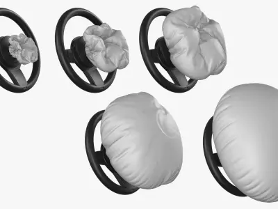 Driver Airbag Animated 3D model