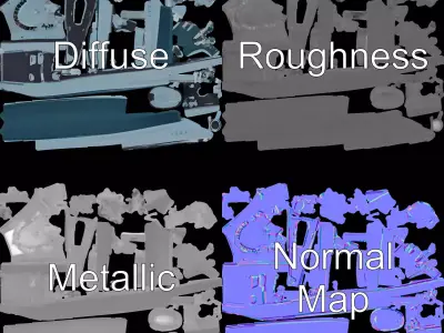 Sleek Battleship model pack Low-poly 3D model