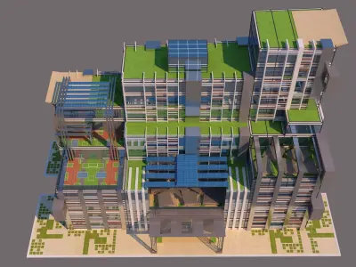 0058 - Commercial and Business Building 3D model
