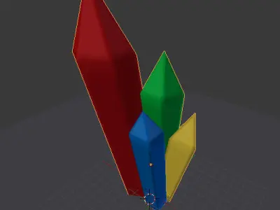 Color Crystals Free low-poly 3D model