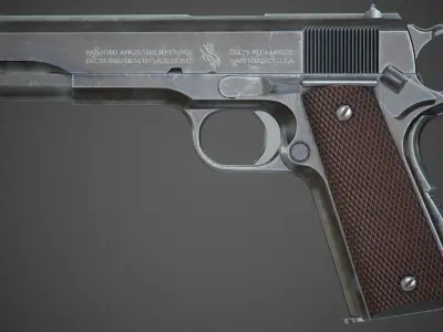 Colt M1911 A1 - PBR Game-Ready Low-poly 3D model