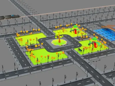 Low Poly City Pack Free low-poly 3D model