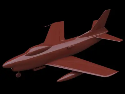 North American F-86D Sabre Dog Free low-poly 3D model