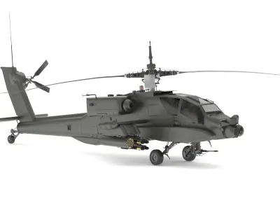 Boeing AH-64D Apache Longbow Helicopter with Cockpit 3D model