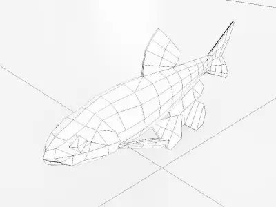 Zacco platypus fish low poly 3d model  Low-poly 3D model