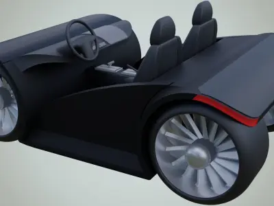 MOUNTAIN CAR Free low-poly 3D model