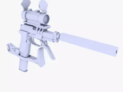 M93 Raffica Extended Mag Low-poly 3D model