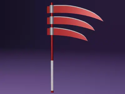Triple-Bladed Scythe Free 3D model
