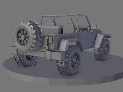 wrangler jeep Low-poly 3D model