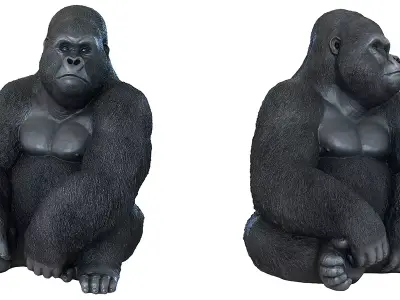 Deco Figurine Monkey Gorilla Side XL Free low-poly 3D model