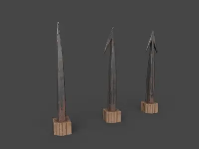 Foot trap caltrops crows feet Low-poly 3D model