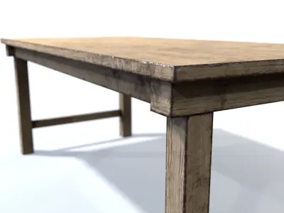 Wood Table PBR Free low-poly 3D model