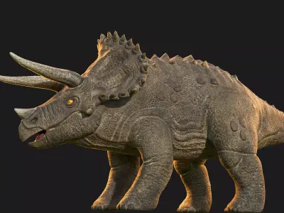 Dinosaur Triceratops 3D Model - Game-Ready and Versatile Low-poly 3D model