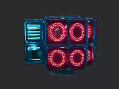 Cyberpunk Industrial Wall Light Low-poly 3D model