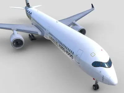 Airbus A350-1000 XWB AIRBUS LIVERY Low-poly 3D model