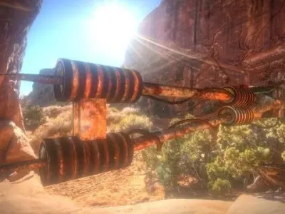 Rusty Stun Spear powered by an old car battery Free low-poly 3D model