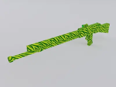 3d Rifle zebra Low-poly 3D model