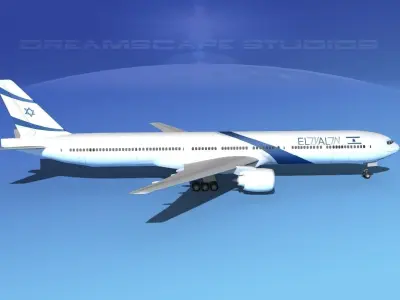 Boeing 777-300 El Al Israel 3D model