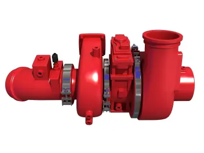 Red Turbo Engine 3D model