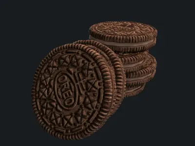 Oreo Cookie Free low-poly 3D model