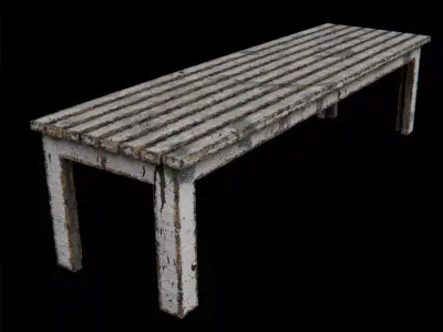 Old Rusty Bench Low-poly 3D model