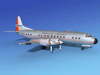 Lockheed L-188 Electra HP American Airlines 3D model