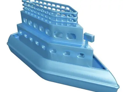 Spectacular Cartoon Ship Low-poly 3D model