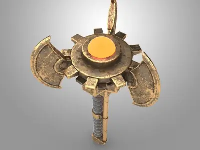 Axe Of Warrior bronze metal  Low-poly 3D model