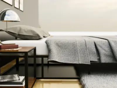 Bed and table Free 3D model