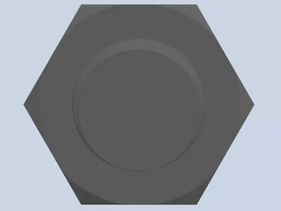 Bolt Partial Thread Hexagonal Head M24x130mm 3D model