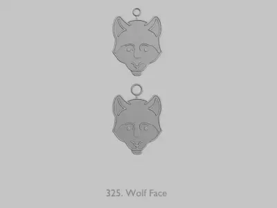 Creature Face Animal Faces Pendant Pack Free low-poly 3D model