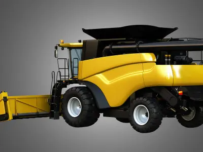 NH - CR 9070 Combine Harvester - With Corn Harvester Head 3D model