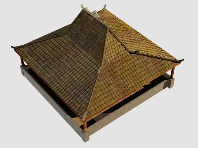 Joglo Low-poly 3D model