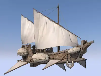 Fantasy Flying Ship 2 3D model