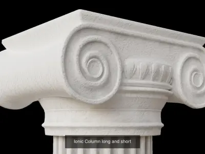 Columns set Clean and old mossy versions 3D Model Collection