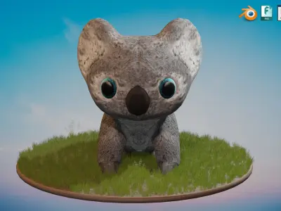 Australian Koala with Textures Low-poly 3D model