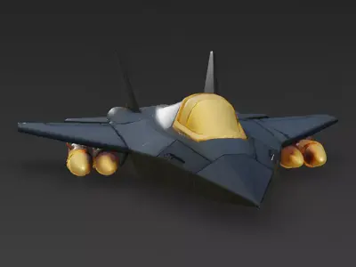 Stealth Shadow Interceptor 3D Model Low-poly 3D model