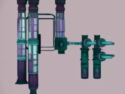 Sci-Fi Industrial Processing Plant Low-poly 3D model