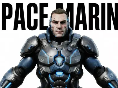 Space Marine Character Low-poly 3D model