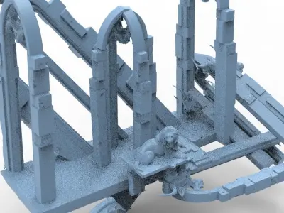 Aslan Stone table Ruins Collection full 3D model