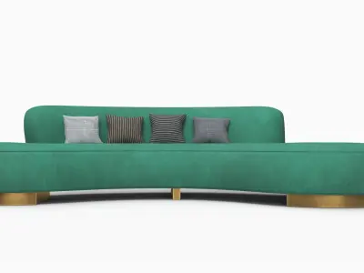 Serpentine Sofa Green 3D model