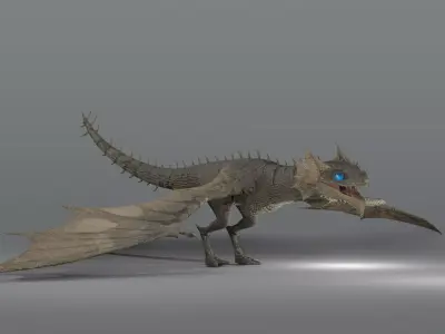 The Wyvern CAYMAN - rigged Low-poly 3D model