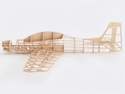 Wooden airplane 3D model