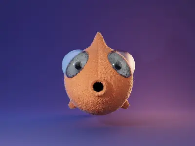 Woollen knitted fish model plus animated scenes Free 3D model