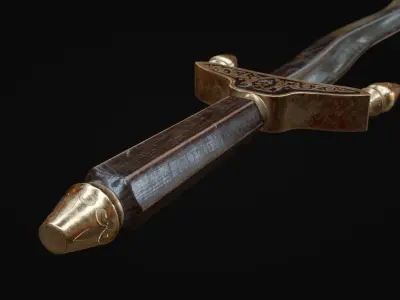 Byzantine Battle Sword Low-poly 3D model