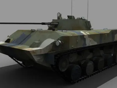 BMD-3 armoured tank Low-poly 3D model