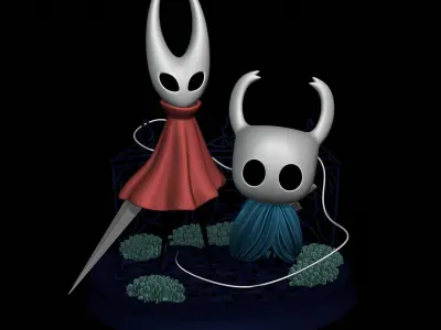 KNIGHT AND HORNET FROM HOLLOW KNIGHT Low-poly 3D model