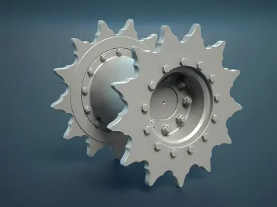 M4 Sherman Tank Wheels High-Poly 3D model