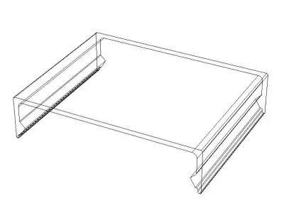 Aluminum Extruded Cover Cap MOD AL-031cw Low-poly 3D model