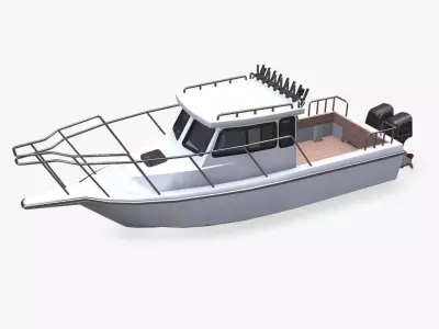 Small Fishing Boat Low-poly PBR Low-poly 3D model
